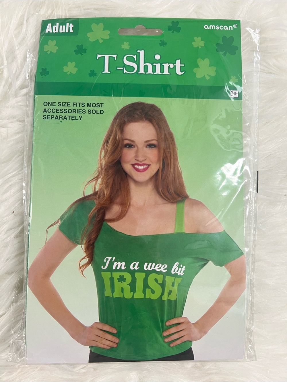 Amscan Green Women's I'm a wee bit IRISH Short Sleeve T-Shirt NEW one size